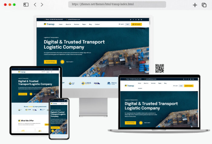 transp transport courier logistics  html template